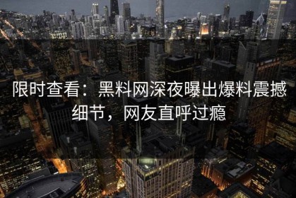限时查看：黑料网深夜曝出爆料震撼细节，网友直呼过瘾