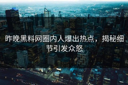 昨晚黑料网圈内人爆出热点，揭秘细节引发众怒