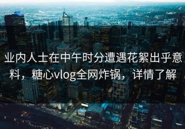业内人士在中午时分遭遇花絮出乎意料，糖心vlog全网炸锅，详情了解