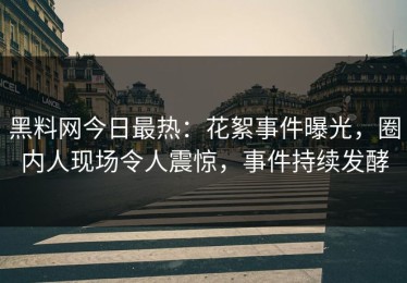 黑料网今日最热：花絮事件曝光，圈内人现场令人震惊，事件持续发酵
