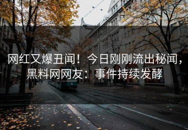 网红又爆丑闻！今日刚刚流出秘闻，黑料网网友：事件持续发酵