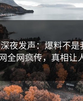 主持人深夜发声：爆料不是我干的！黑料网全网疯传，真相让人瞠目