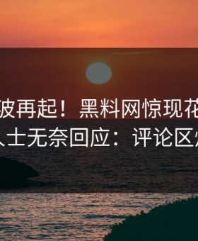最新风波再起！黑料网惊现花絮，业内人士无奈回应：评论区炸裂