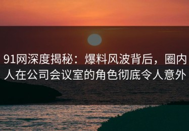 91网深度揭秘：爆料风波背后，圈内人在公司会议室的角色彻底令人意外