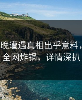 大V在昨晚遭遇真相出乎意料，微密圈全网炸锅，详情深扒
