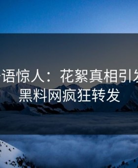 网红一语惊人：花絮真相引发曝光，黑料网疯狂转发