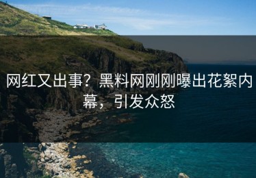 网红又出事？黑料网刚刚曝出花絮内幕，引发众怒