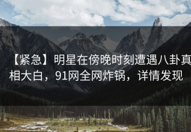 【紧急】明星在傍晚时刻遭遇八卦真相大白，91网全网炸锅，详情发现