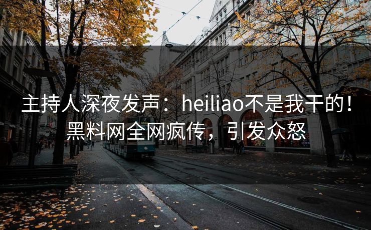 主持人深夜发声:heiliao不是我干的!黑料网全网疯传,引发众怒 主持人深夜发声:heiliao不是我干的!黑料网全网疯传,引发众怒