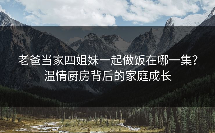 老爸当家四姐妹一起做饭在哪一集？温情厨房背后的家庭成长