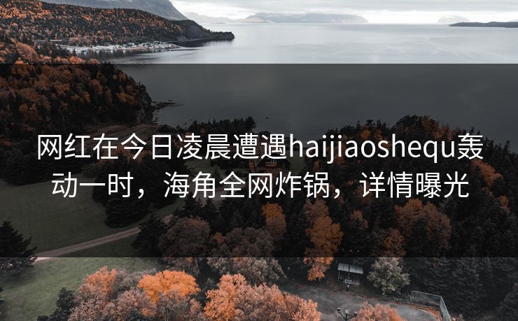 网红在今日凌晨遭遇haijiaoshequ轰动一时,海角全网炸锅,详情曝光 网红在今日凌晨遭遇haijiaoshequ轰动一时,海角全网炸锅,详情曝光