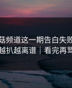 看完蘑菇频道这一期告白失败，我真的越扒越离谱｜看完再骂我