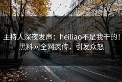 主持人深夜发声：heiliao不是我干的！黑料网全网疯传，引发众怒