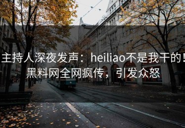 主持人深夜发声：heiliao不是我干的！黑料网全网疯传，引发众怒