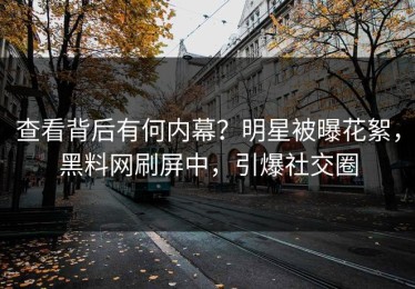 查看背后有何内幕？明星被曝花絮，黑料网刷屏中，引爆社交圈