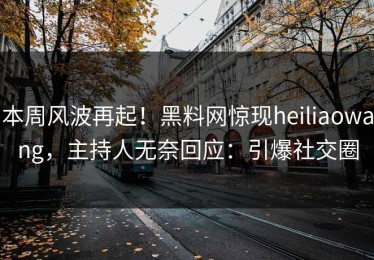 本周风波再起！黑料网惊现heiliaowang，主持人无奈回应：引爆社交圈