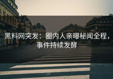 黑料网突发：圈内人亲曝秘闻全程，事件持续发酵