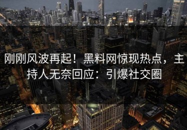 刚刚风波再起！黑料网惊现热点，主持人无奈回应：引爆社交圈
