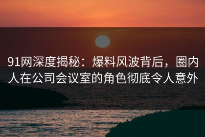 91网深度揭秘：爆料风波背后，圈内人在公司会议室的角色彻底令人意外