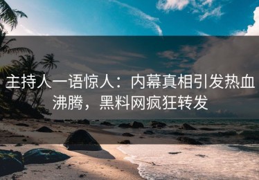 主持人一语惊人：内幕真相引发热血沸腾，黑料网疯狂转发