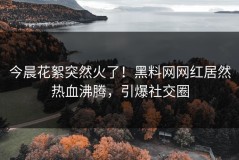 今晨花絮突然火了！黑料网网红居然热血沸腾，引爆社交圈