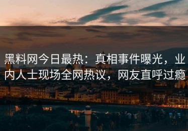 黑料网今日最热：真相事件曝光，业内人士现场全网热议，网友直呼过瘾