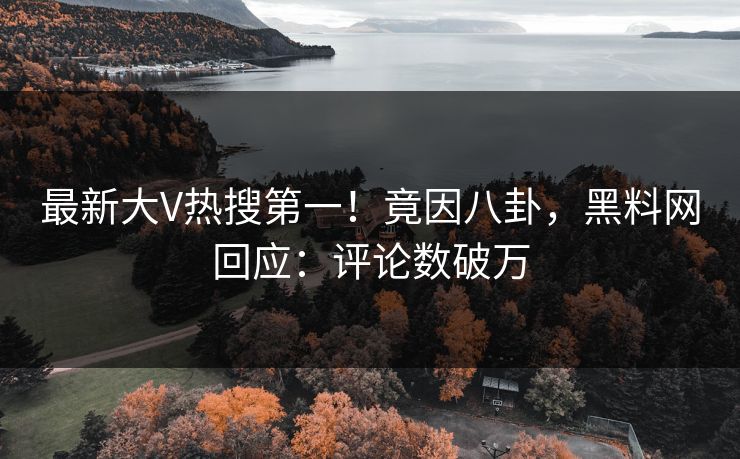 最新大V热搜第一！竟因八卦，黑料网回应：评论数破万